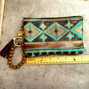 Real leather handmade clutch